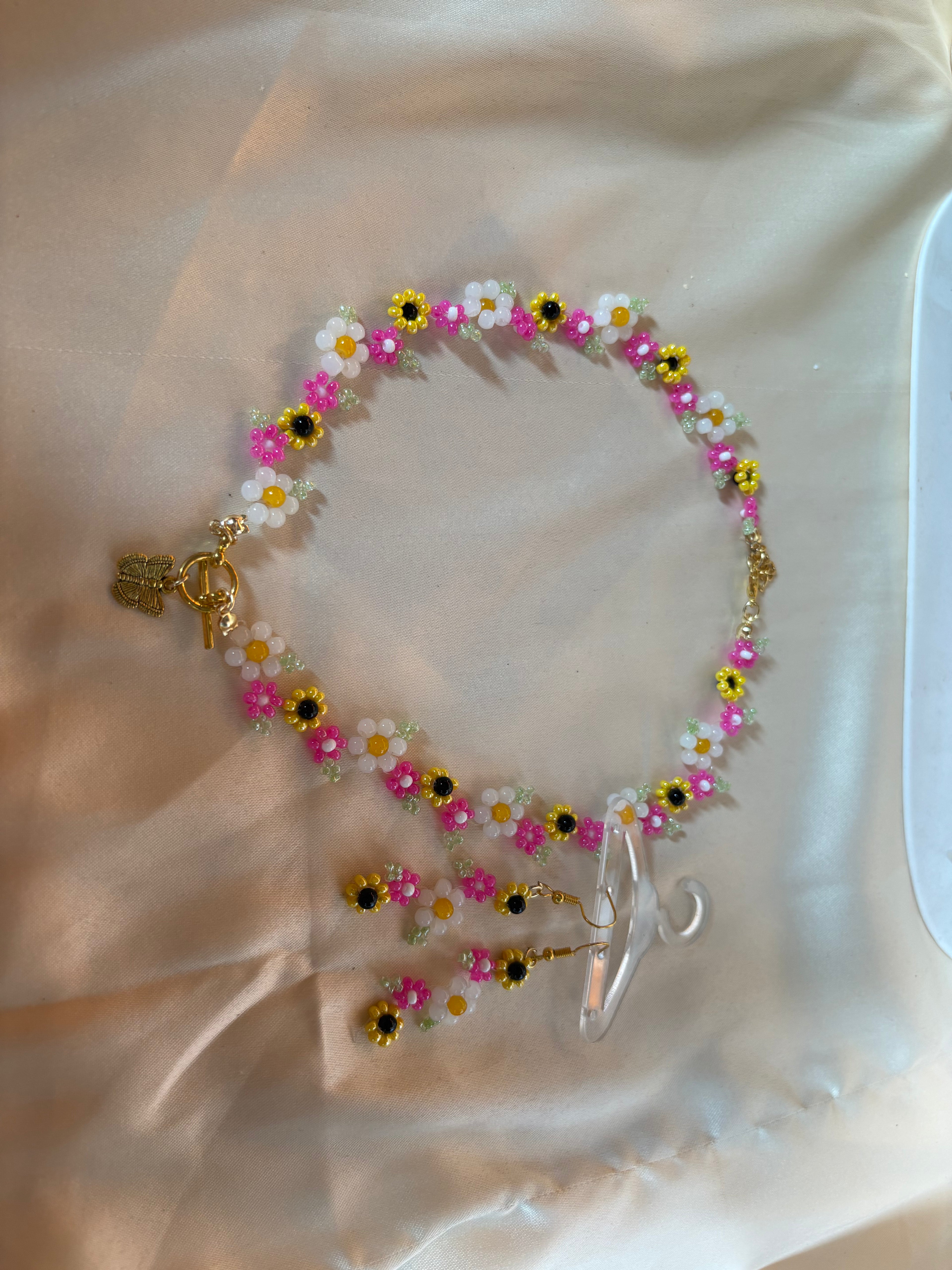 Flower Garden Necklace and Earings set.
