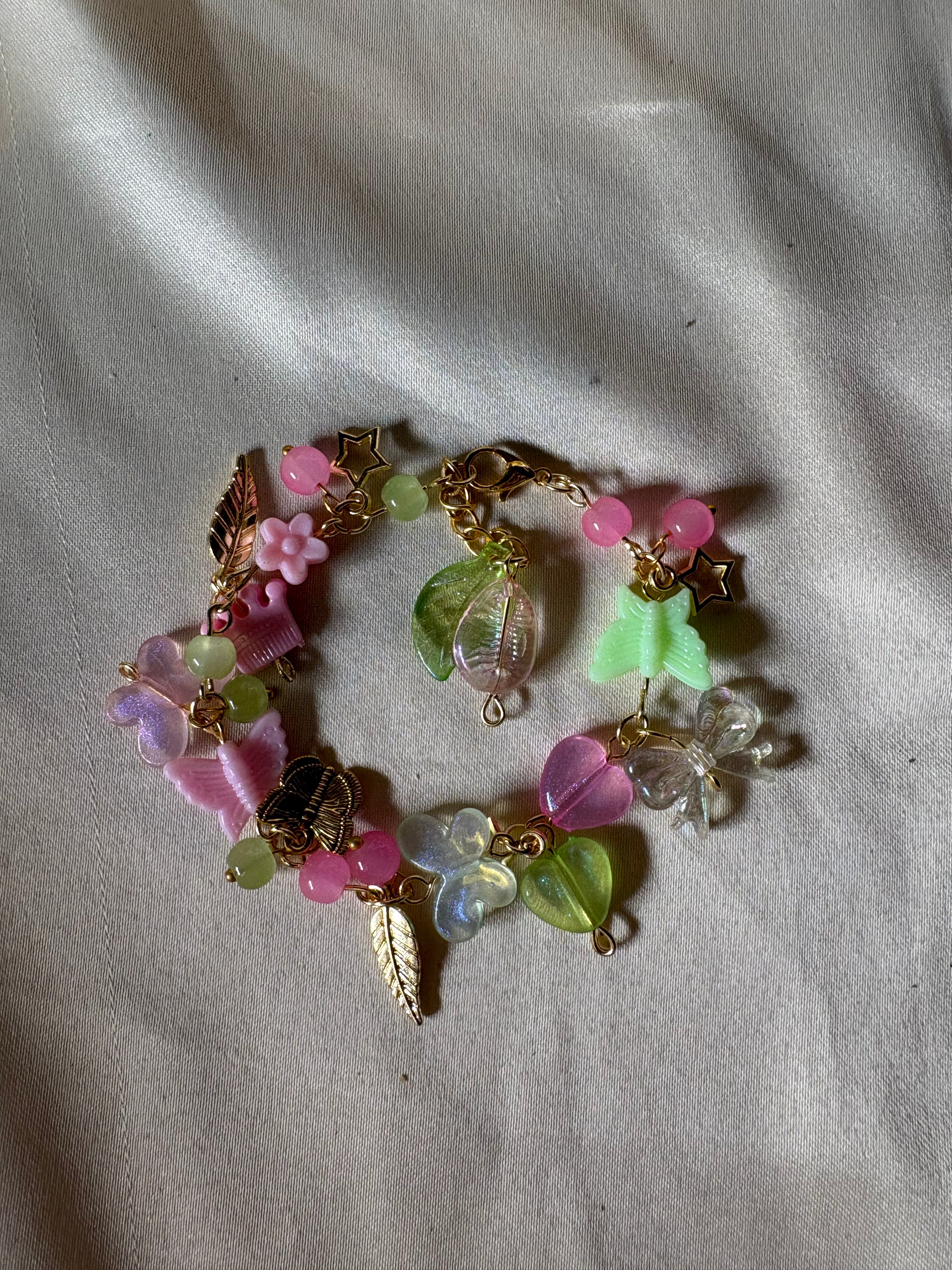 Pink garden charm Bracelet