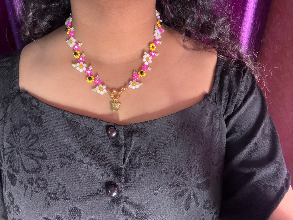 Flower Garden Necklace and Earings set.