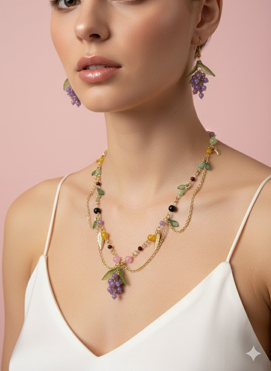 Grape vine Necklace and earings set