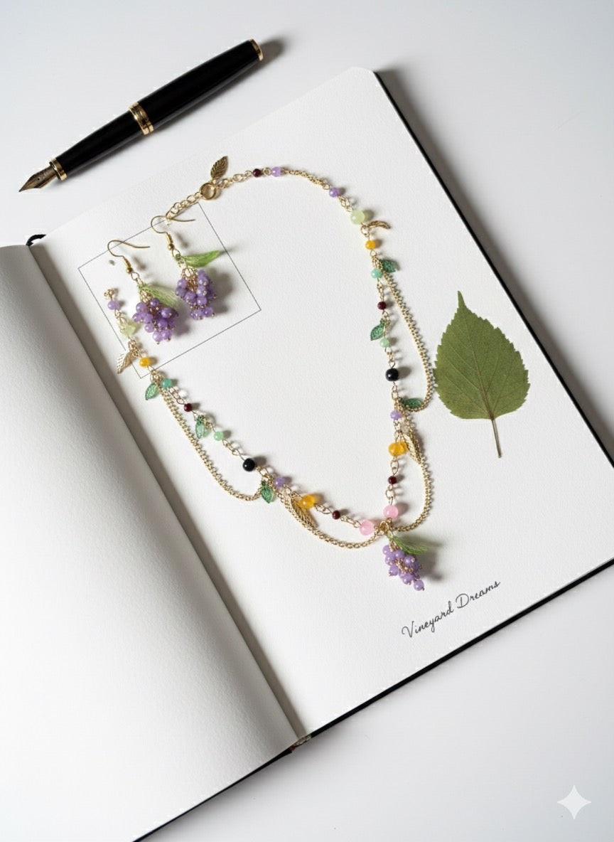 Grape vine Necklace and earings set